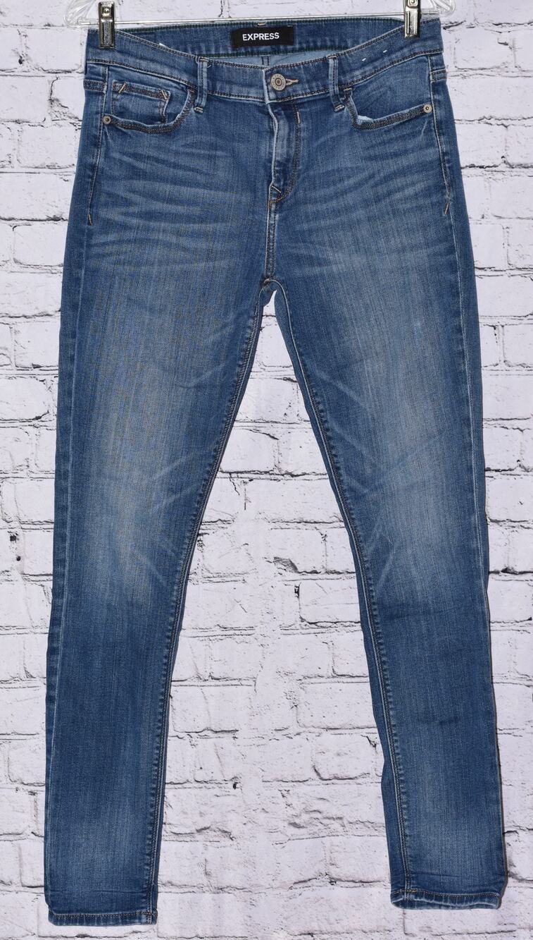 Express Repreve Mid Rise Legging Pant Stretch Denim Jeans Size 6R